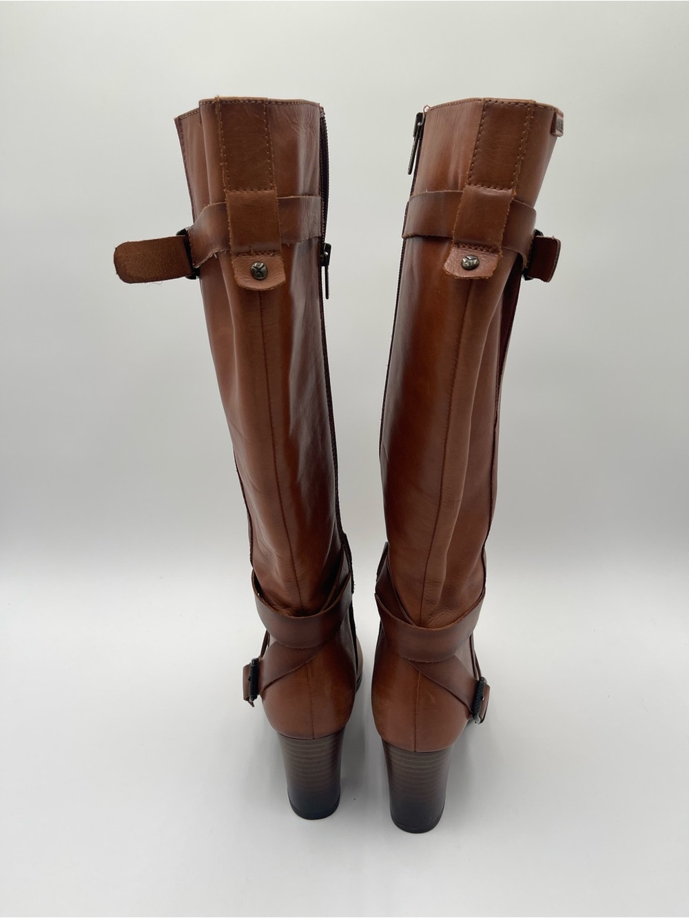 Pikolinos Made in Spain Brown Tall Leather Heeled Boots Womens 37 Riding - Picture 4 of 14